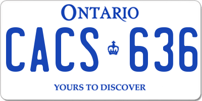 ON license plate CACS636