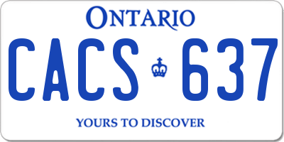 ON license plate CACS637