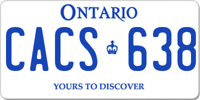 ON license plate CACS638