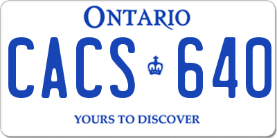 ON license plate CACS640