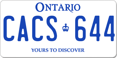 ON license plate CACS644