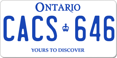 ON license plate CACS646