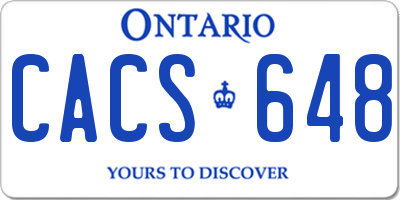 ON license plate CACS648