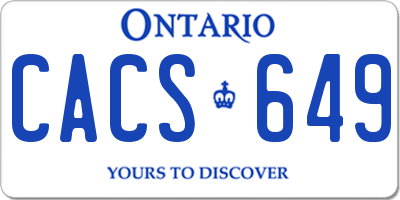 ON license plate CACS649