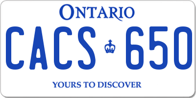 ON license plate CACS650