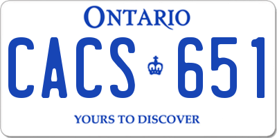 ON license plate CACS651