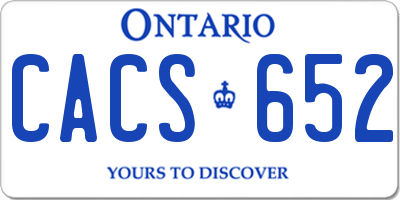 ON license plate CACS652