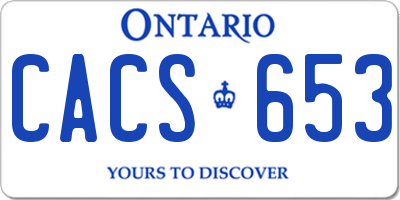 ON license plate CACS653