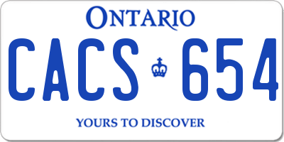 ON license plate CACS654