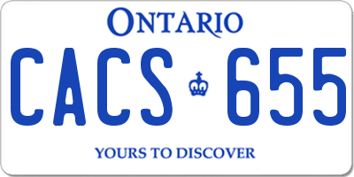 ON license plate CACS655