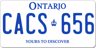 ON license plate CACS656