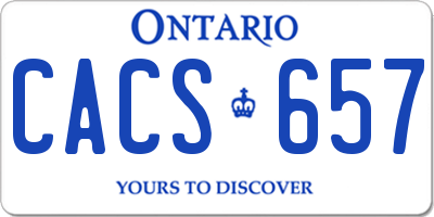 ON license plate CACS657