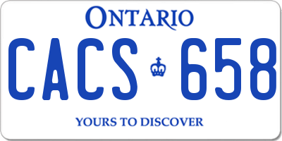 ON license plate CACS658