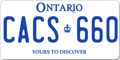 ON license plate CACS660