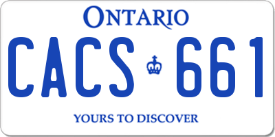 ON license plate CACS661