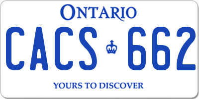 ON license plate CACS662