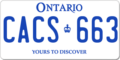 ON license plate CACS663