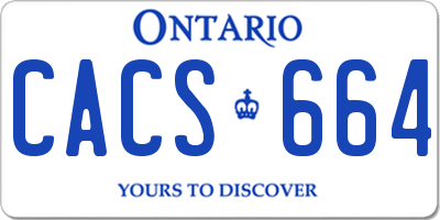 ON license plate CACS664