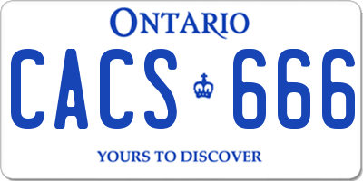 ON license plate CACS666