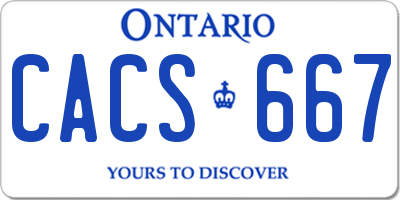 ON license plate CACS667