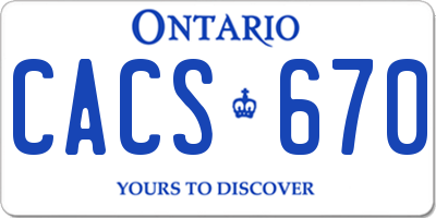 ON license plate CACS670