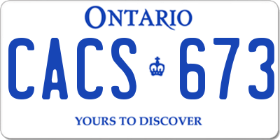 ON license plate CACS673