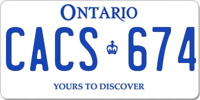 ON license plate CACS674