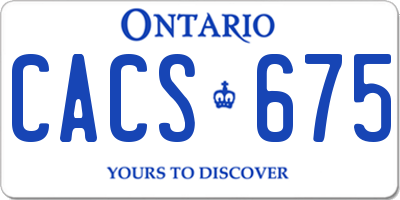 ON license plate CACS675