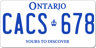 ON license plate CACS678