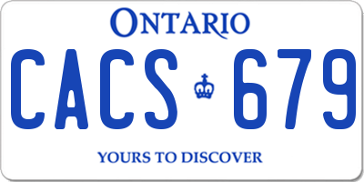 ON license plate CACS679