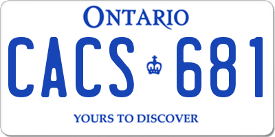 ON license plate CACS681