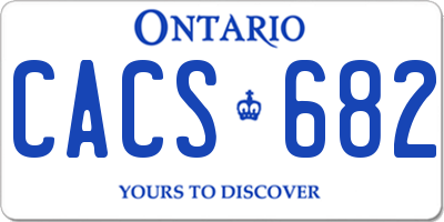 ON license plate CACS682