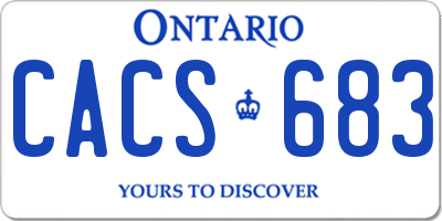 ON license plate CACS683