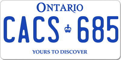 ON license plate CACS685