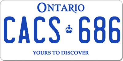 ON license plate CACS686