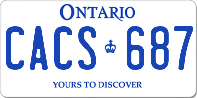 ON license plate CACS687