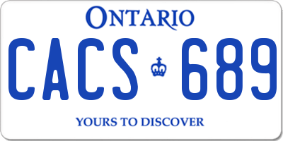 ON license plate CACS689