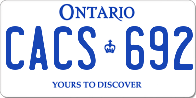 ON license plate CACS692