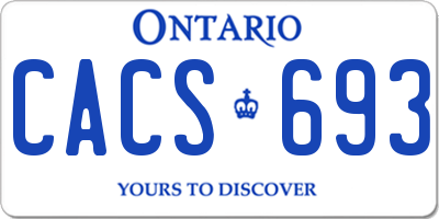 ON license plate CACS693