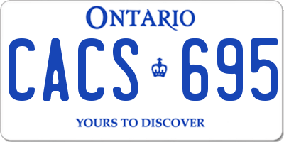 ON license plate CACS695