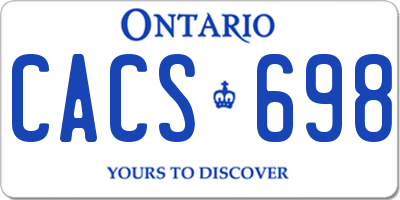 ON license plate CACS698