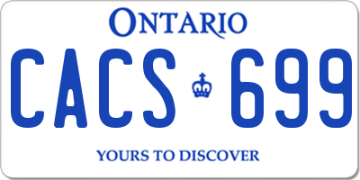 ON license plate CACS699