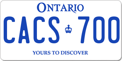 ON license plate CACS700