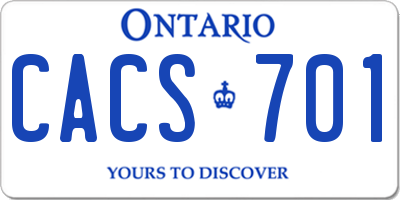 ON license plate CACS701