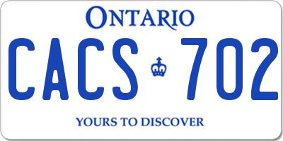 ON license plate CACS702