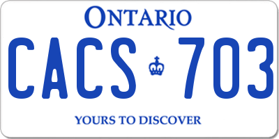 ON license plate CACS703