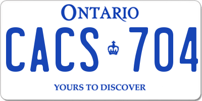 ON license plate CACS704