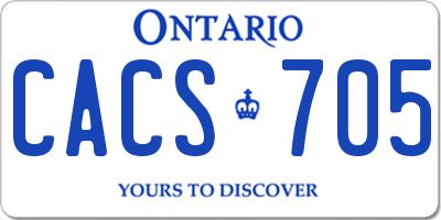 ON license plate CACS705