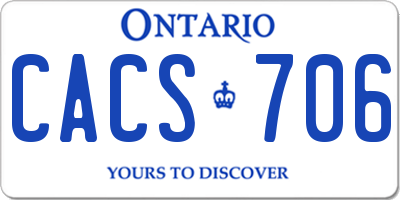 ON license plate CACS706