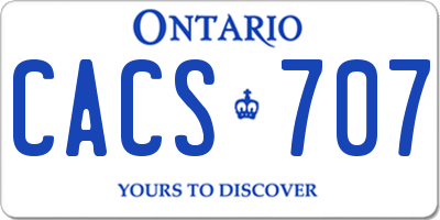 ON license plate CACS707